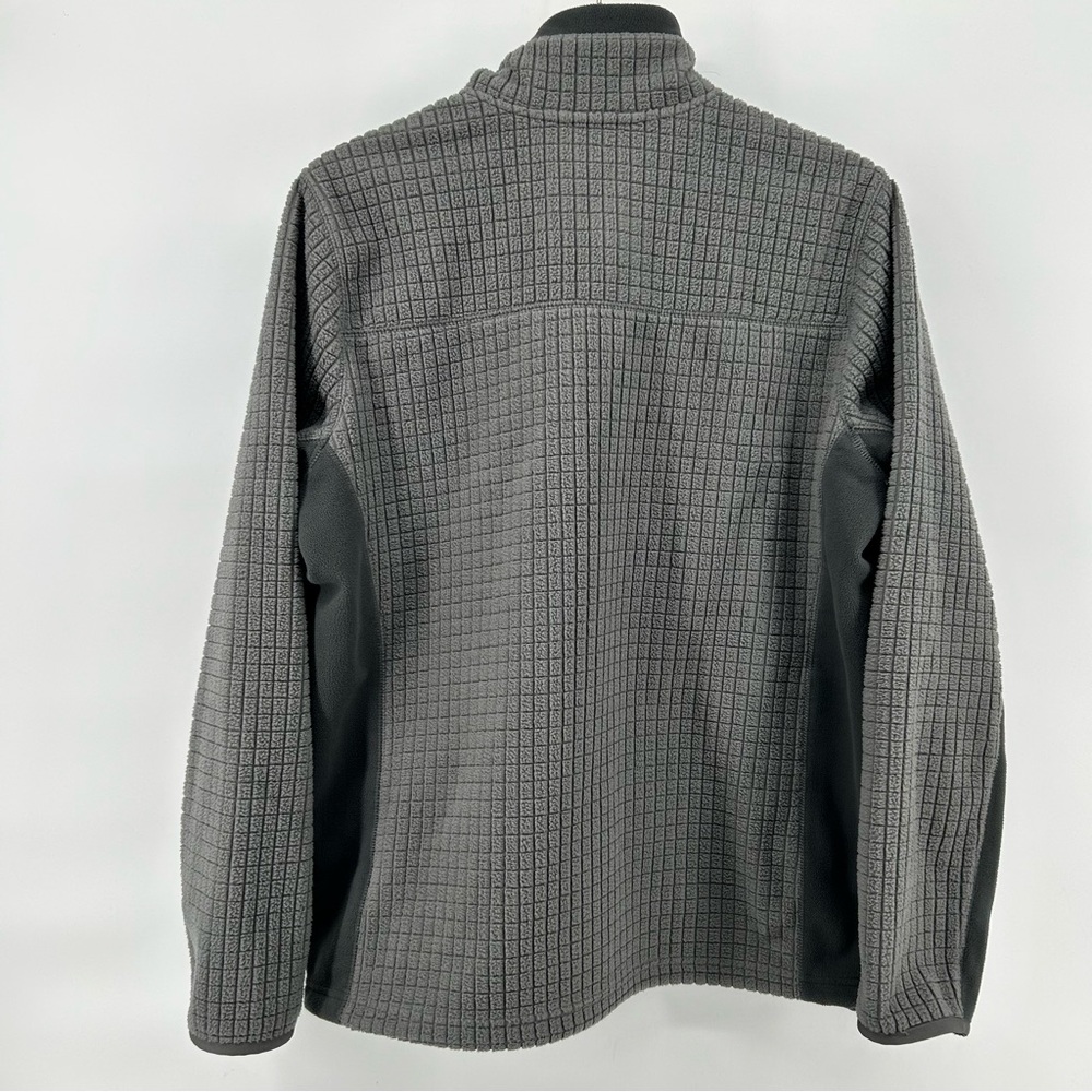 L.L. Bean Mountain Classic Windproof Fleece Grid Grey Jacket Mens Medium Hiking - Picture 8 of 11